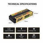 DXF GOLDEN-NGP PLUS 2S HV 7.6V 6600mAh 150C EFRA Hardcase LiPo Battery, 5mm Bullet to Deans T-Plug (1-6 Pack)