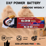 DXF 6S 22.8V 530mAh 90C LiPo Battery for FPV Micro Drones (PH2.0 / JST / XT30 / SM / XT60 / EC5 / XT90 Options)