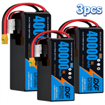 DXF SEMI-SOLID 14S 51.8V 40000mAh 5C Soft Case LiPo Battery with 8AWG Wire for Toy Cars, Boats, UAVs & Drones (1-6 Pack)