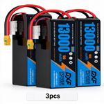 DXF 6S 22.2V 13000mAh 10C Soft Case LiPo Battery with 8AWG Wire for UAVs & Drones (1-6 Pack)