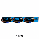 DXF 3S 11.1V 7200mAh 100C Hardcase LiPo Battery with 10AWG EC5 for 1/8 1/10 RC Cars, Trucks, Buggies (1-6 Pack Available)
