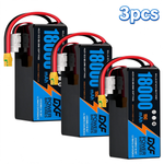 DXF SEMI-SOLID 12S 46.2V 18000mAh 15C Soft Case LiPo Battery with 8AWG Wire for Toy Cars, Boats, UAVs & Drones (1-6 Pack)
