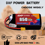 DXF 3S 11.1V 850mAh 80C LiPo Battery for FPV Micro Drones (PH2.0 / JST / XT30 / SM / XT60 / EC5 / XT90 Options)