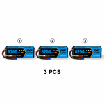 DXF 4S 14.8V 6200mAh 80C Hardcase LiPo Battery with 10AWG EC5 for 1/8 1/10 RC Cars, Trucks, Buggies (1-6 Pack Available)