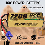DXF LiPo Battery 3S 11.1V 7200mAh 140C Graphene Hardcase Gold with EC5 / T / TRX / XT60 / XT90 / XT150 / Q8s Plug for RC 1/8 1/10 Buggy Truck Car Off-Road Drone