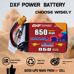 DXF 6S 22.8V 650mAh 150C LiPo Battery for FPV Micro Drones (PH2.0 / JST / XT30 / SM / XT60 / EC5 / XT90 Options)