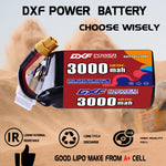 DXF 6S 22.2V 3000mAh 120C LiPo Battery for FPV Micro Drones (PH2.0 / JST / XT30 / SM / XT60 / EC5 / XT90 Options)