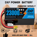 DXF 6S 22.2V 23000mAh 10C Soft Case LiPo Battery with 8AWG Wire for UAVs & Drones (1-6 Pack)