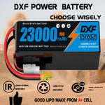 DXF SEMI-SOLID 12S 46.2V 23000mAh 15C Soft Case LiPo Battery with 8AWG Wire for Toy Cars, Boats, UAVs & Drones (1-6 Pack)