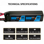 DXF LiPo Battery 12S HV 45.6V 8000mAh 130C Graphene Softcase Blue with EC5 / T / TRX / XT60 / XT90 / XT150 / Q8s Plug for RC 1/8 1/10 Buggy Truck Car Off-Road Drone