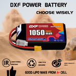 DXF 3S 11.1V 1050mAh 150C LiPo Battery for FPV Micro Drones (PH2.0 / JST / XT30 / SM / XT60 / EC5 / XT90 Options)
