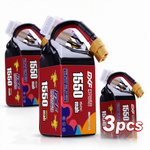 DXF 6S 22.2V 1550mAh 150C Gold Version Graphene LiPo Soft Case Battery with 12AWG XT60 Plug for RC Car Boat Airplane FPV Racing Drone (1-6 Pack Available)