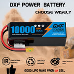 DXF 6S 22.8V 10000mAh 120C Soft Case LiHV Battery with 8AWG Wire for Toy Cars, Boats, UAVs & Drones (1-6 Pack)