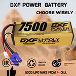 DXF LiPo Battery 3S 11.1V 7500mAh 140C Graphene Hardcase Gold with EC5 / T / TRX / XT60 / XT90 / XT150 / Q8s Plug for RC 1/8 1/10 Buggy Truck Car Off-Road Drone