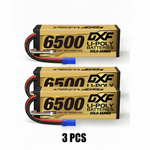 DXF Gold Series 4S 14.8V 6500mAh 100C Graphene Hardcase LiPo Battery with EC5 & 10AWG Wire (1-6 Pack)