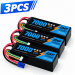 DXF 6S 22.2V 7000mAh 100C Softcase LiPo Battery with EC5 & 10AWG Wire for 1/8 RC Cars (1-6 Pack)
