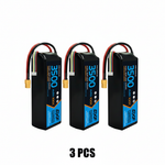 DXF 4S 14.8V 3500mAh 100C Graphene Softcase LiPo Battery with XT60 & 12AWG Wire for RC Cars, Boats & Aircraft Models (1-6 Pack)