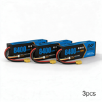 DXF BLUE Series 3S 11.1V 8400mAh 120C Graphene Hardcase LiPo Battery with 10AWG XT90 Plug for RC Car Truck (1-6 Pack)