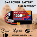 DXF 3S 11.1V 1550mAh 100C LiPo Battery for FPV Micro Drones (PH2.0 / JST / XT30 / SM / XT60 / EC5 / XT90 Options)