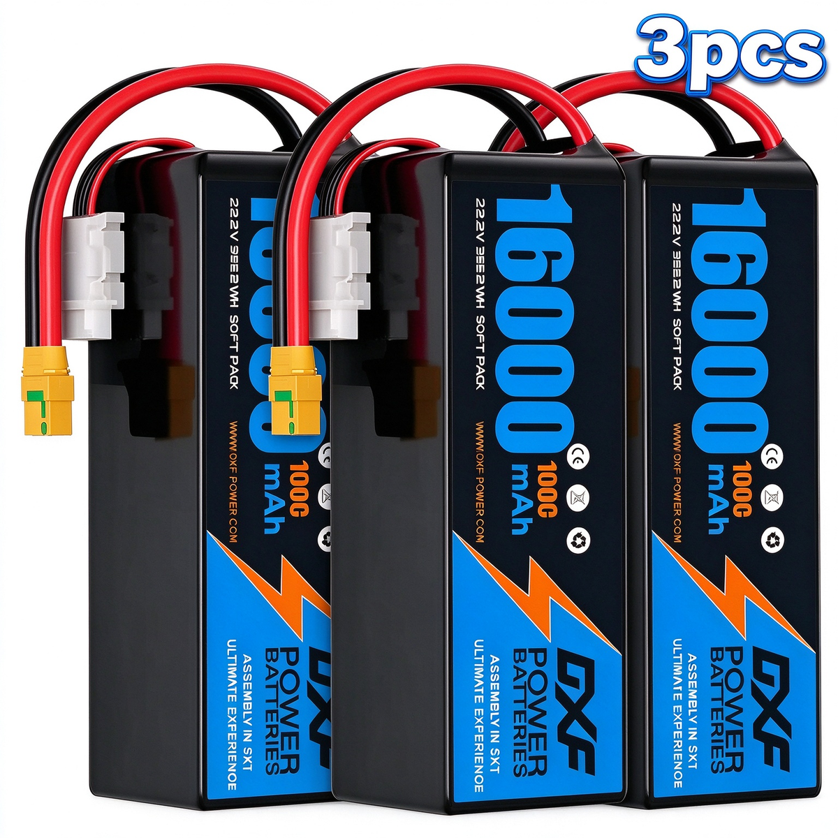 (CN)DXF 6S Lipo Battery 22.2V 100C 16000mAh Soft Case Battery  for Drone UAV FPV Car Truck Tank RC Buggy Truggy Racing Hobby