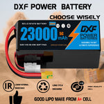 DXF SEMI-SOLID 14S 51.8V 23000mAh 5C Soft Case LiPo Battery with 8AWG Wire for UAVs & Drones (1-6 Pack)