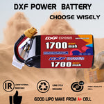 DXF LiPo Battery 6S HV 22.8V 1700mAh 60C with PH2.0 / JST / XT30 / SM / XT60 / EC5 / XT90 for FPV Drone Whoop Micro Racing