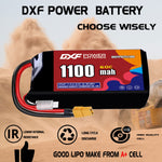 DXF LiPo Battery 2S HV 7.6V 1100mAh 60C with PH2.0 / JST / XT30 / SM / XT60 / EC5 / XT90 for FPV Drone Whoop Micro Racing