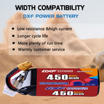 DXF LiPo Battery 6S 22.2V 450mAh 80C with PH2.0 / JST / XT30 / SM / XT60 / EC5 / XT90 for FPV Drone Whoop Micro Racing