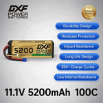DXF GOLD Series 3S 11.1V 5200mAh 100C Graphene Hardcase LiPo Battery with EC5 Plug for 1/8 1/10 RC Car Truck (1-6 Pack)