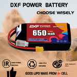 DXF LiPo Battery 3S 11.1V 650mAh 70C with PH2.0 / JST / XT30 / SM / XT60 / EC5 / XT90 for FPV Drone Whoop Micro Racing