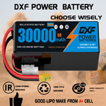 DXF SEMI-SOLID 14S 51.8V 30000mAh 5C Soft Case LiPo Battery with 8AWG Wire for Toy Cars, Boats, UAVs & Drones (1-6 Pack)
