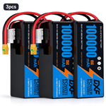 DXF SEMI-SOLID 14S 53.9V 100000mAh 15C Soft Case LiPo Battery with 8AWG Wire for Toy Cars, Boats, UAVs & Drones (1-6 Pack)