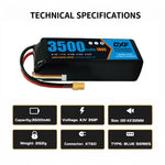 DXF Lipo Battery 3S 11.1V 3500mAh 100C GoldSeries Graphene Softcase with EC5 / T / TRX / XT60 / XT90 / XT150 / Q8s Plug for RC 1/8 1/10 Buggy Truck Car Off-Road Drone