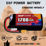 DXF LiPo Battery 2S HV 7.6V 1700mAh 60C with PH2.0 / JST / XT30 / SM / XT60 / EC5 / XT90 for FPV Drone Whoop Micro Racing