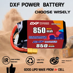 DXF 5S 18.5V 850mAh 80C LiPo Battery for FPV Micro Drones (PH2.0 / JST / XT30 / SM / XT60 / EC5 / XT90 Options)