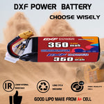 DXF LiPo Battery 6S HV 22.8V 350mAh 70C with PH2.0 / JST / XT30 / SM / XT60 / EC5 / XT90 for FPV Drone Whoop Micro Racing