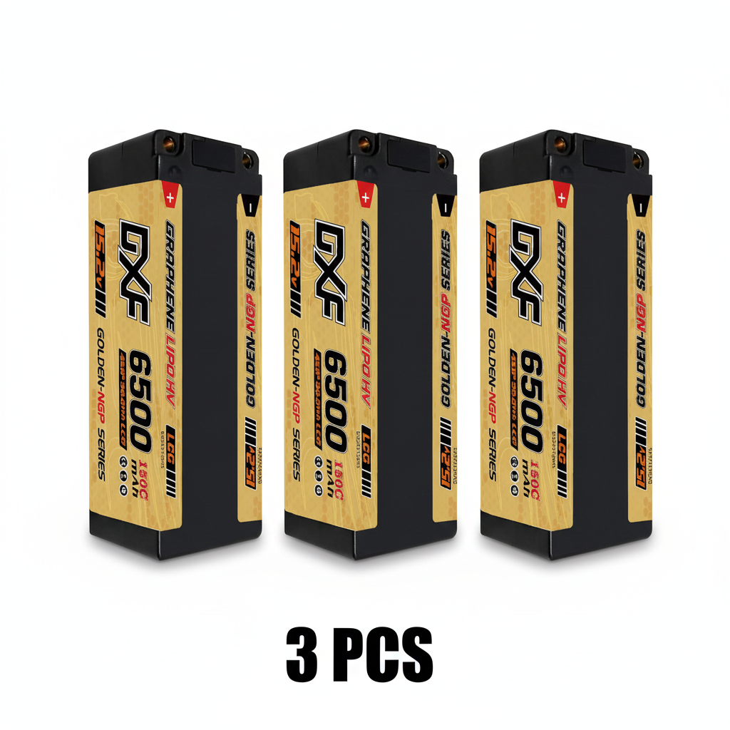 DXF Lipo Battery 4S 15.2V 6500MAH 150C GoldSeries LCG 5MM Graphene LiPo Hardcase XT90 Plug for RC 1/8 1/10 Buggy Truck Car Off-Road Drone