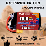 DXF 5S 18.5V 1100mAh 120C LiPo Battery for FPV Micro Drones (PH2.0 / JST / XT30 / SM / XT60 / EC5 / XT90 Options)