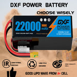 DXF LiPo Battery 6S HV 22.8V 22000mAh 100C Graphene Softcase Blue with EC5 / T / TRX / XT60 / XT90 / XT150 / Q8s Plug for RC 1/8 1/10 Buggy Truck Car Off-Road Drone