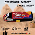 DXF 3S 11.4V 380mAh 90C LiPo Battery for FPV Micro Drones (PH2.0 / JST / XT30 / SM / XT60 / EC5 / XT90 Options)
