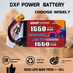 DXF 6S 22.2V 1550mAh 140C LiPo Battery for FPV Micro Drones (PH2.0 / JST / XT30 / SM / XT60 / EC5 / XT90 Options)