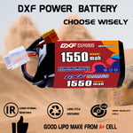 DXF 4S 14.8V 1550mAh 100C LiPo Battery for FPV Micro Drones (PH2.0 / JST / XT30 / SM / XT60 / EC5 / XT90 Options)