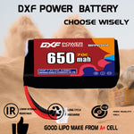 DXF LiPo Battery 2S 7.4V 650mAh 70C with PH2.0 / JST / XT30 / SM / XT60 / EC5 / XT90 for FPV Drone Whoop Micro Racing
