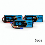 DXF 3S 11.1V 5200mAh 80C Hardcase LiPo Battery with EC5 & 10AWG Wire for Toy Cars, RC Boats, Aircraft Models & FPV Drones (1-6 Pack)