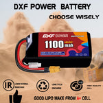 DXF 2S 7.4V 1100mAh 120C LiPo Battery for FPV Micro Drones (PH2.0 / JST / XT30 / SM / XT60 / EC5 / XT90 Options)