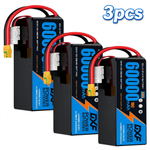 DXF 6S 22.2V 60000mAh 10C Soft Case LiPo Battery with 8AWG Wire for Toy Cars, Boats, UAVs & Drones (1-6 Pack)