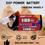 DXF 4S 14.8V 1100mAh 140C LiPo Battery for FPV Micro Drones (PH2.0 / JST / XT30 / SM / XT60 / EC5 / XT90 Options)