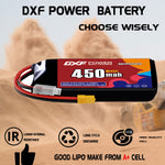 DXF LiPo Battery 3S HV 11.4V 450mAh 80C with PH2.0 / JST / XT30 / SM / XT60 / EC5 / XT90 for FPV Drone Whoop Micro Racing