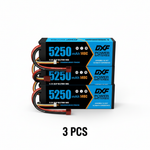 DXF 3S 11.1V 5250mAh 140C Graphene Hardcase LiPo Battery with Deans T-Plug & 10AWG Wire (1-6 Pack)