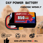 DXF 2S 7.6V 850mAh 120C LiPo Battery for FPV Micro Drones (PH2.0 / JST / XT30 / SM / XT60 / EC5 / XT90 Options)